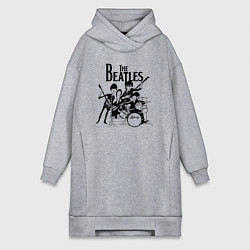 Женское худи-платье Крутая Ливерпульская четвёрка!, цвет: меланж