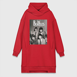 Женское худи-платье Легендарные музыканты, цвет: красный