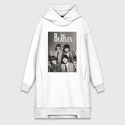 Женское худи-платье Легендарные музыканты, цвет: белый
