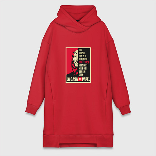 Женская толстовка-платье Money Heist Team / Красный – фото 1