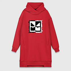 Женская толстовка-платье GEOMETRY DASH BLACK WHITE