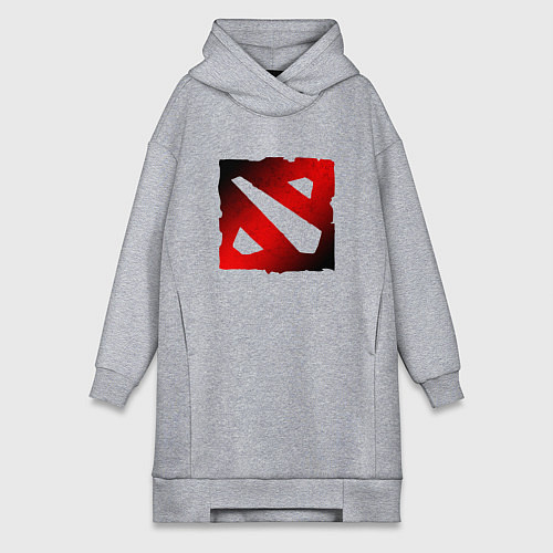 Женская толстовка-платье ЧЁРНО КРАСНОЕ ЛОГО ДОТА 2 DOTA 2 LOGO / Меланж – фото 1