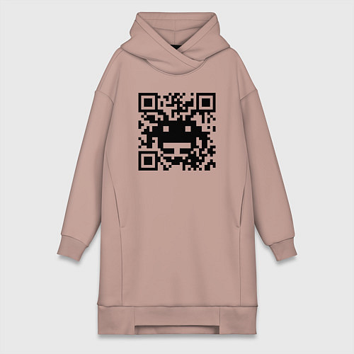 Женская толстовка-платье QR-Monster / Пыльно-розовый – фото 1