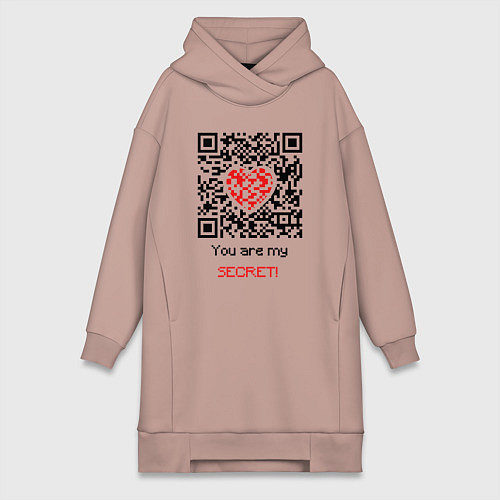 Женская толстовка-платье QR-Love / Пыльно-розовый – фото 1