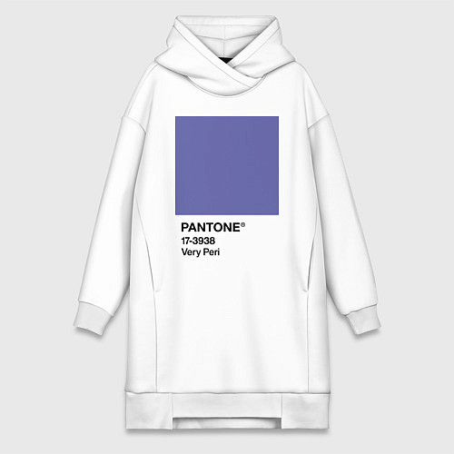 Женская толстовка-платье Цвет Pantone 2022 года - Very Peri / Белый – фото 1