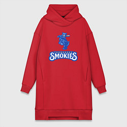 Женское худи-платье Tennessee smokies - baseball team, цвет: красный