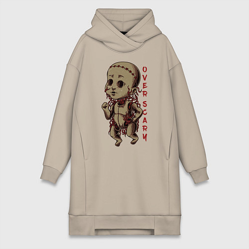 Женская толстовка-платье Кукла с нитками / Миндальный – фото 1