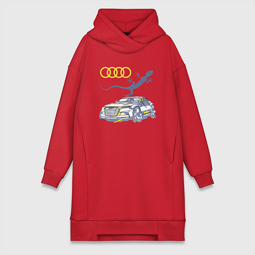Женская толстовка-платье Audi Quattro - зачётное точило! / Красный – фото 1