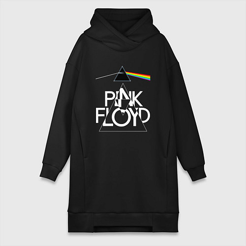 Женская толстовка-платье PINK FLOYD LOGO ПИНК ФЛОЙД / Черный – фото 1