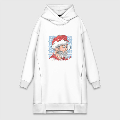 Женская толстовка-платье БАРБЕР САНТА 21 ВЕКА / Белый – фото 1