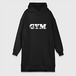 Женское худи-платье GYM- образ жизни, цвет: черный