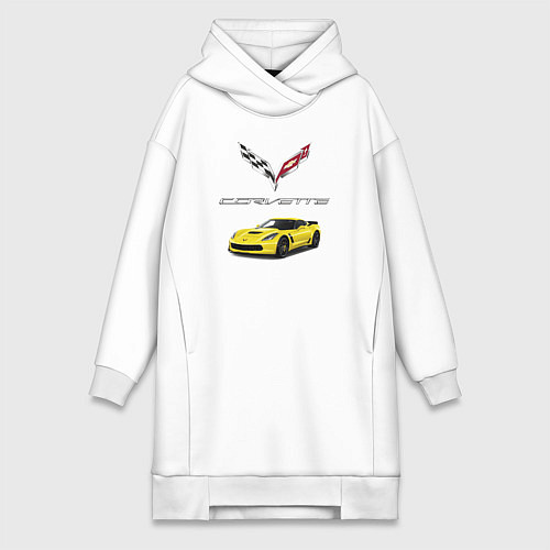 Женская толстовка-платье Chevrolet Corvette motorsport / Белый – фото 1