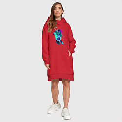 Женское худи-платье KDA AKALI NEON GRAFFITI LEAGUE OF LEGENDS, цвет: красный — фото 2