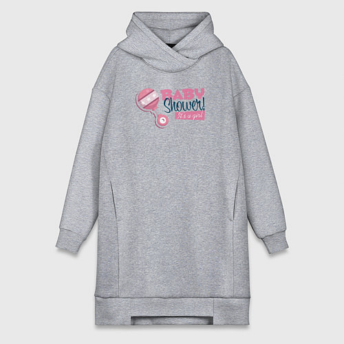 Женская толстовка-платье Baby shower girl / Меланж – фото 1