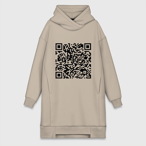 Женская толстовка-платье QR-код Скала Джонсон / Миндальный – фото 1