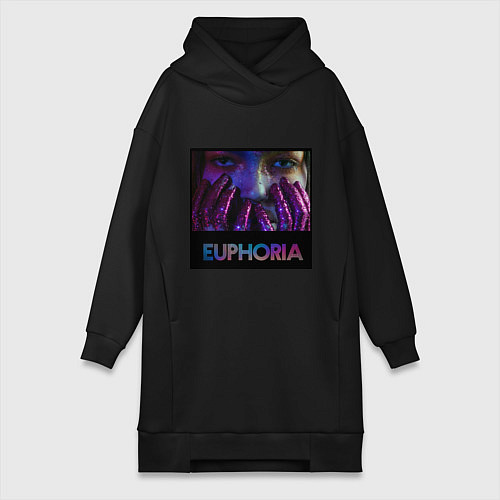 Женская толстовка-платье Сериал Euphoria - Зендея / Черный – фото 1