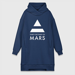 Женское худи-платье 30 Seconds to Mars: 30 секунд цвета тёмно-синий — фото 1