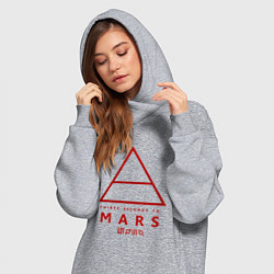 Женское худи-платье 30 Seconds to Mars рок, цвет: меланж — фото 2