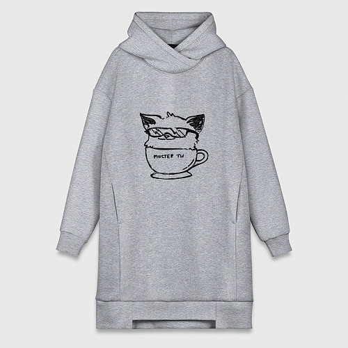 Женская толстовка-платье Курсэд Кэтс двадцать семь / Меланж – фото 1