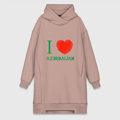 Женская толстовка-платье Love Azerbaijan / Пыльно-розовый – фото 1