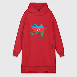 Женское худи-платье Map Azerbaijan, цвет: красный