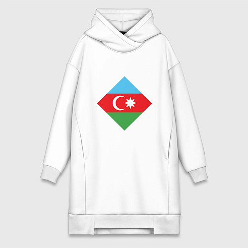 Женская толстовка-платье Flag Azerbaijan / Белый – фото 1