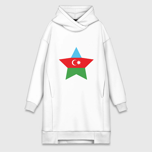 Женская толстовка-платье Azerbaijan Star / Белый – фото 1
