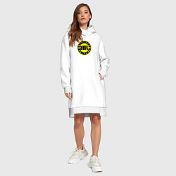 Женское худи-платье 9 грамм: Logo Bustazz Records, цвет: белый — фото 2
