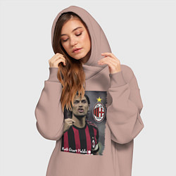 Женское худи-платье Paolo Cesare Maldini - Milan, captain, цвет: пыльно-розовый — фото 2