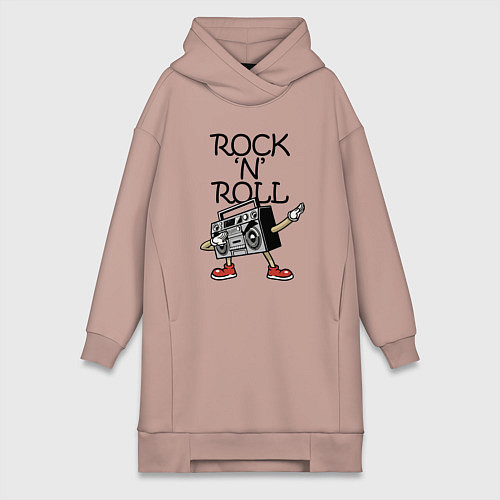 Женская толстовка-платье Rock n Roll dab / Пыльно-розовый – фото 1