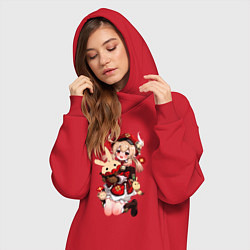 Женское худи-платье КЛИ милейшее создание Геншин, цвет: красный — фото 2