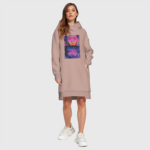 Женская толстовка-платье Аркейн эксклюзивный дизайн 2022 / Пыльно-розовый – фото 4