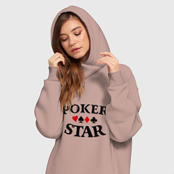 Женское худи-платье Poker Star, цвет: пыльно-розовый — фото 2