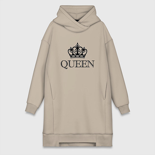 Женская толстовка-платье QUEEN ПАРНЫЕ Королева / Миндальный – фото 1
