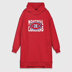 Женское худи-платье Монреаль Канадиенс, Montreal Canadiens, цвет: красный