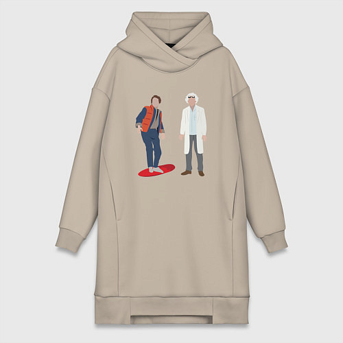 Женская толстовка-платье Назад в будущее делориан 2022 / Миндальный – фото 1