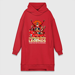 Женское худи-платье Легенды Манчестера Manchester United Legends, цвет: красный