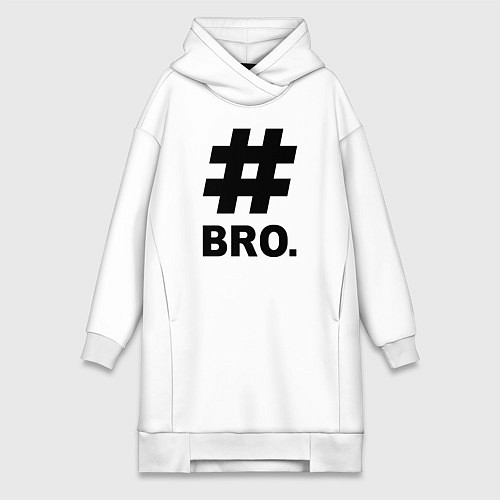 Женская толстовка-платье BRO - брат / Белый – фото 1