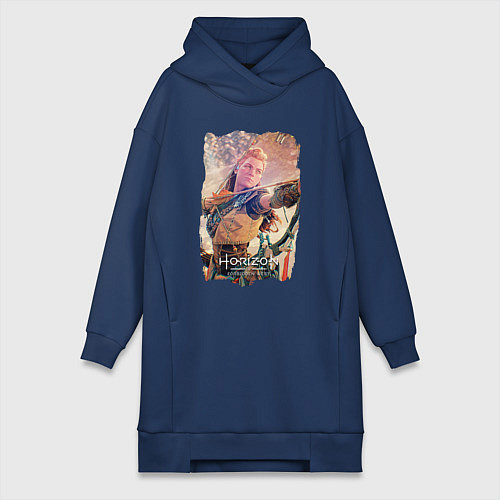 Женская толстовка-платье Horizon Forbidden West Горизонт Запретный Запад / Тёмно-синий – фото 1