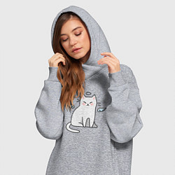 Женское худи-платье КОТИК АНГЕЛ CAT ANGEL, цвет: меланж — фото 2
