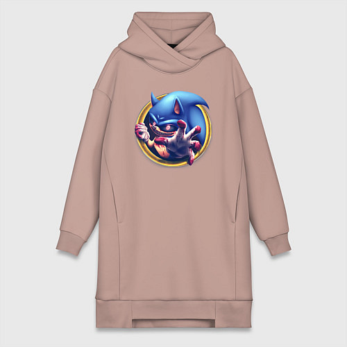 Женская толстовка-платье Sonic Exe Horror / Пыльно-розовый – фото 1