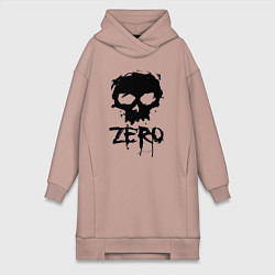 Женское худи-платье Zero skull, цвет: пыльно-розовый