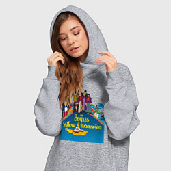 Женское худи-платье The Beatles on a Yellow Submarine, цвет: меланж — фото 2