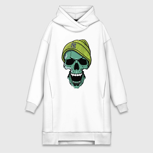 Женская толстовка-платье New York Yankees Cool skull / Белый – фото 1