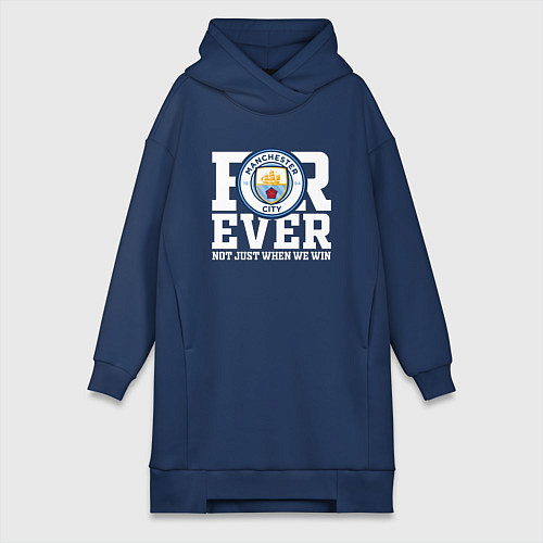 Женская толстовка-платье Manchester City FOREVER NOT JUST WHEN WE WIN Манче / Тёмно-синий – фото 1