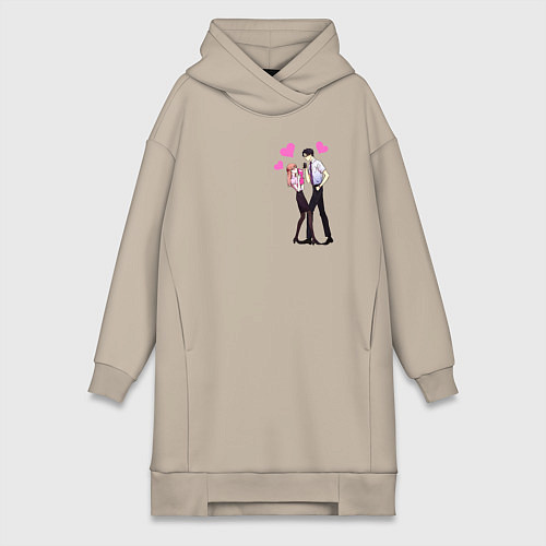 Женская толстовка-платье Момосэ & Нифудзи / Миндальный – фото 1