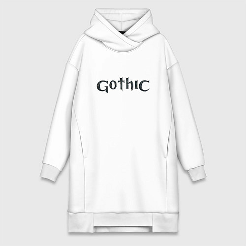 Женская толстовка-платье Gothic logo / Белый – фото 1