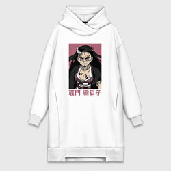 Женское худи-платье Взрослая Незуко, цвет: белый