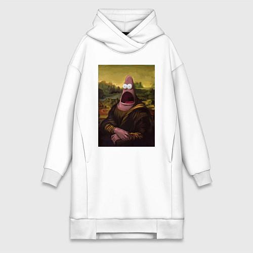 Женская толстовка-платье Патрик Губка Боб Мона Лиза / Белый – фото 1