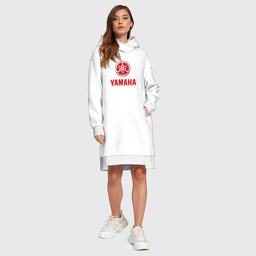 Женская толстовка-платье Yamaha Логотип Ямаха / Белый – фото 4